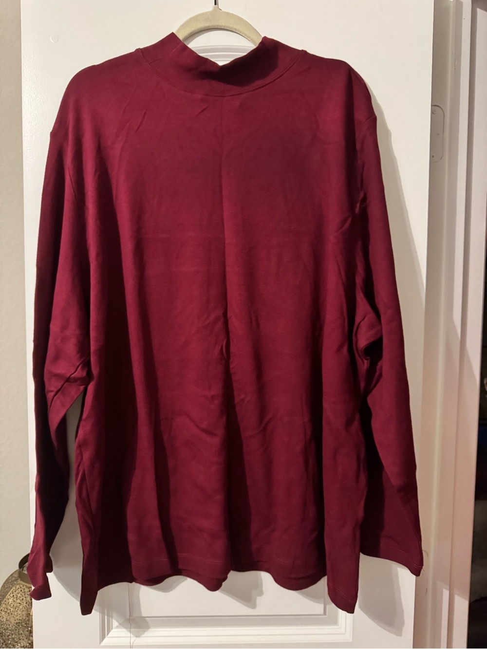 Women’s Long Sleeve Mockneck Shirt - Burgundy